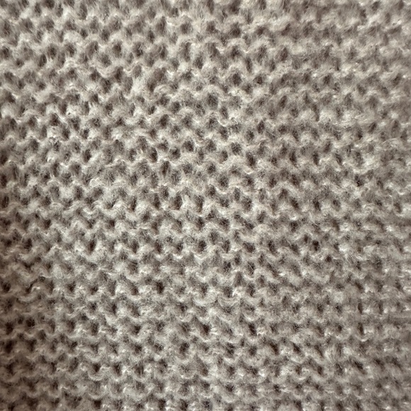 Roomy long knit sweater, light tan. - Picture 3 of 4